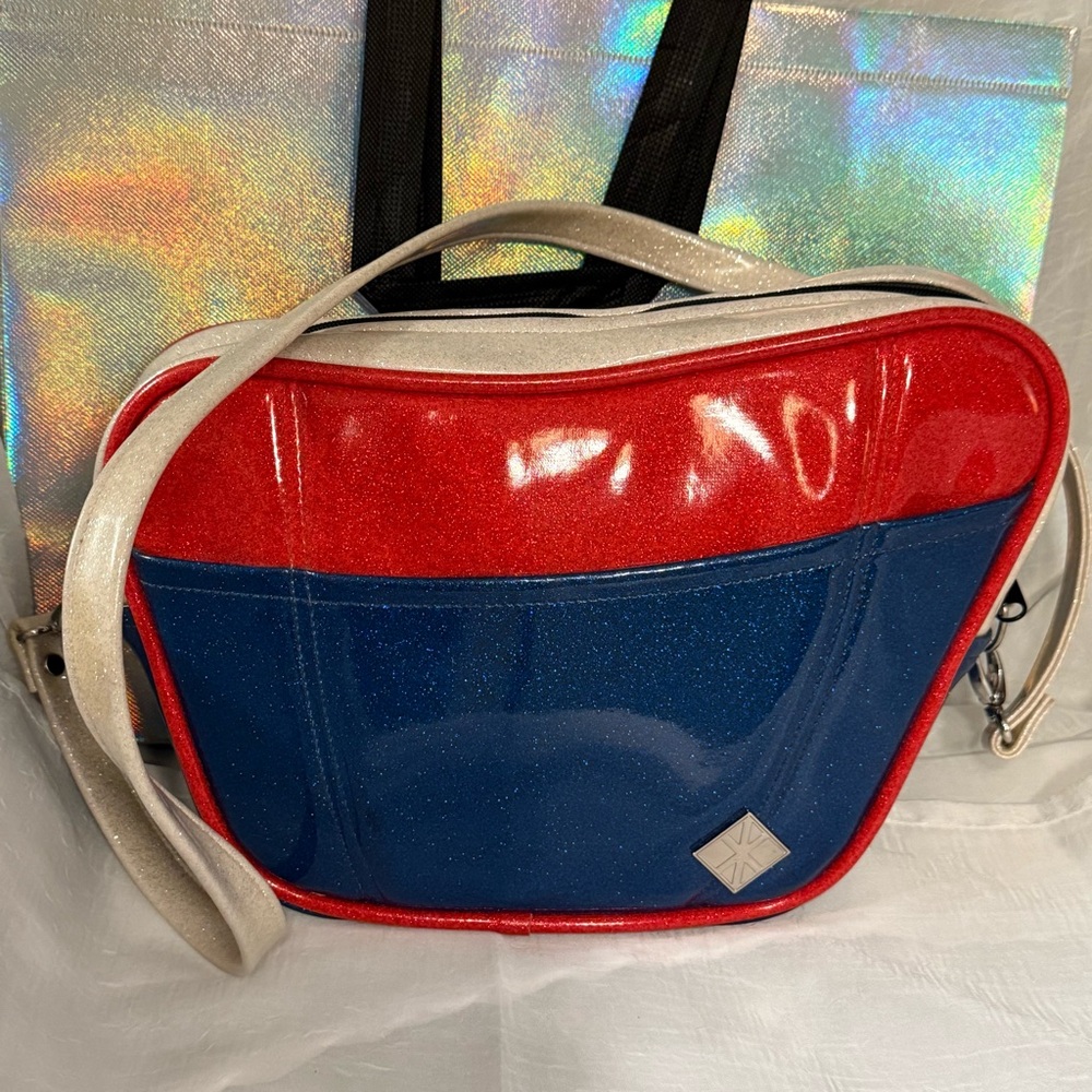 Double K Originals Red White & Blue crossbody bag Star Texas Vinyl Glitter gift💝 - Picture 3 of 16